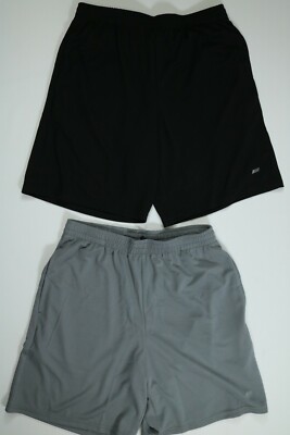 Men s Amazon Essentials Black and Gray Athletic Shorts 2 pack NEW!