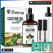 Kanzy Huile de Ricin Bio, Pressée à Froid Pure, Soin 100% Naturel Accelerates, F