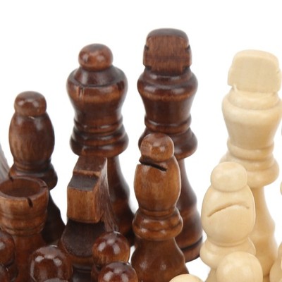 32x International Chess Pieces Dual Color Wooden Chess Figures Children Ente SET