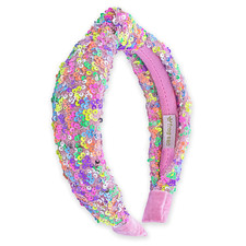 Knotted Headbands for Girls - Rainbow Sequin Knot Head Bands for Kids, Sparkly T
