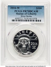 2016-W Proof Platinum Eagle 1 oz Blue Gradient PCGS PR70