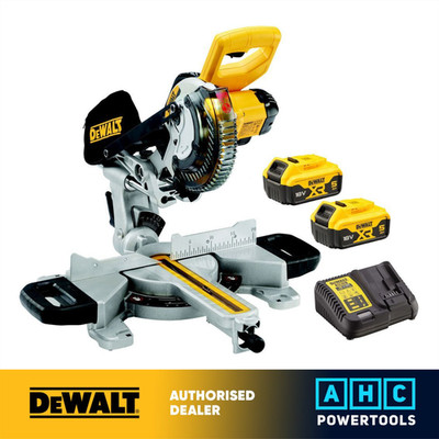 Dewalt DCS365P2 Gehrungssäge 18V Akku 184mm (2 x 5Ah Akkus)
