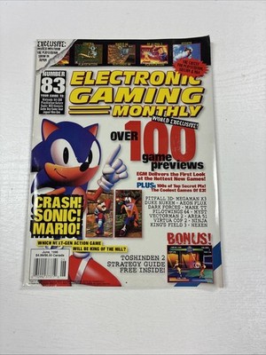 ELECTRONIC GAMING MONTHLY JUNE 1996 NUMBER 83 CRASH SONIC MARIO TOSHINDEN  2
