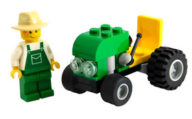 LEGO Vintage 2009 Green Tractor with Farmer Minifigure City Farm Set 4899