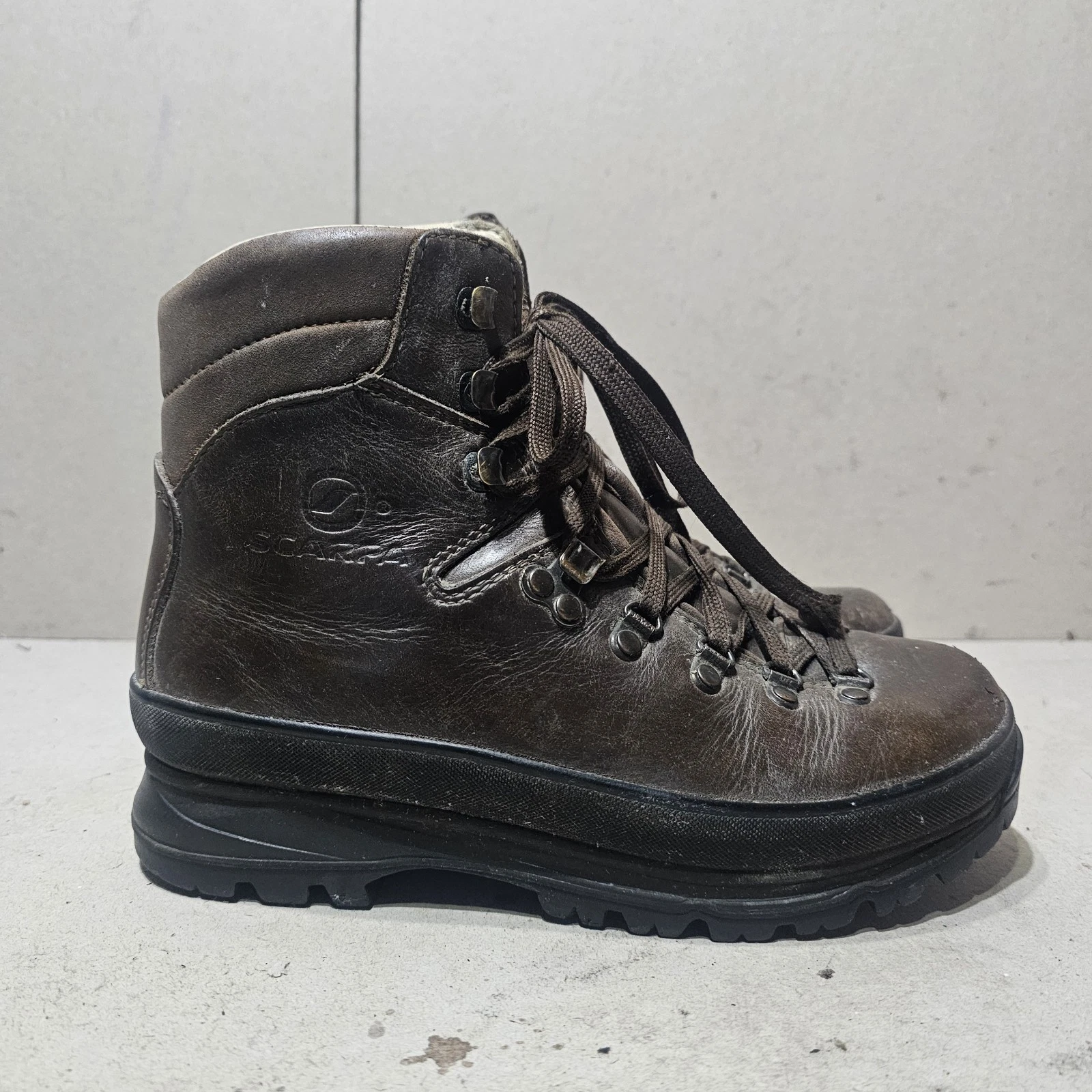 SCARPA WOMEN'S LEATHER HIKING CAMPING BOOTS BROWN UK4 EU37