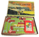 VINTAGE SUNSET LIMITED Train Railroad Board Game, Milton Bradley Co. 1920s RR