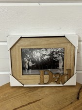 Wood 4x6 Brown Photo Frame Dad Freestanding Modern Father's Day Gift