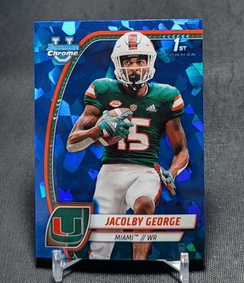 Jacolby George 1st Rookie RC 2024 Bowman Chrome U Sapphire Card #84 Miami