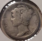 1920-S Mercury Dime 10c San Francisco Mint 90% Silver (#257-12920/RBF)