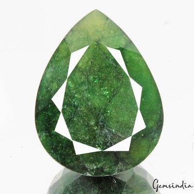 Certified 144.70 Cts Natural Brazilian Dark Green Emerald Pear Faceted Loose Gem