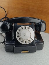 Vintage Soviet USSR Rotary Dial Desk Telephone 1956 Black Bakelite Untested Rare