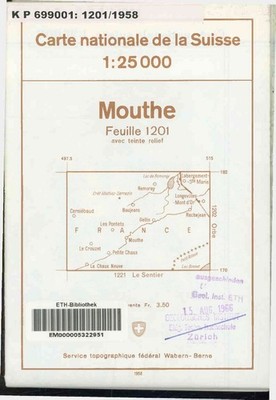 Mouthe. Carte Nationale de la Suisse. Scale: 1:25000. 4157268