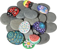 25 Pcs River Rocks for Painting, 2"-3" Painting Rocks, Flat Smooth Rocks to...