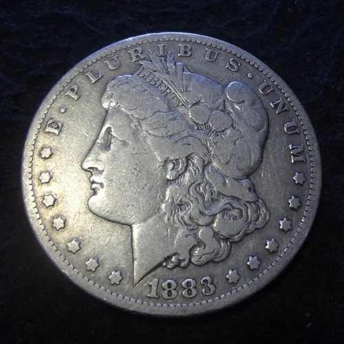 1883-CC Morgan Silver Dollar - Solid Fine F details from the Carson City Mint