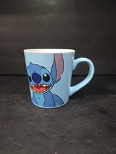 Taza de café de gran tamaño Disney Stitch 626 14 oz, taza de té grande, taza de punto azul