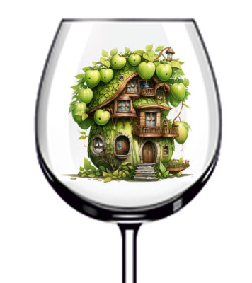 12x Obst Haus Becher Weinglas Flasche Vinyl Aufkleber Abziehbilder L415