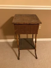 Vintage Antique Victorian Bamboo Stand Sewing Box End Table ***Local Pickup Only