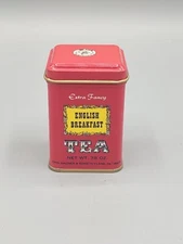 John Wagner and Sons Vintage Tea Tin ~ 7/8 Oz ~ English Breakfast Tea ~ Full