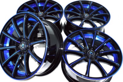 Blue 4wd Rims Set of 4 New 19x8.5 DDR Elite Black/Blue Finish 19