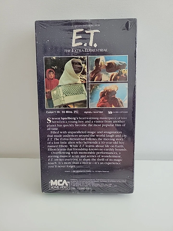 E.T. The Extra Terrestrial VHS Tape Black & Green Flap Tape New Sealed - Image 4 of 4