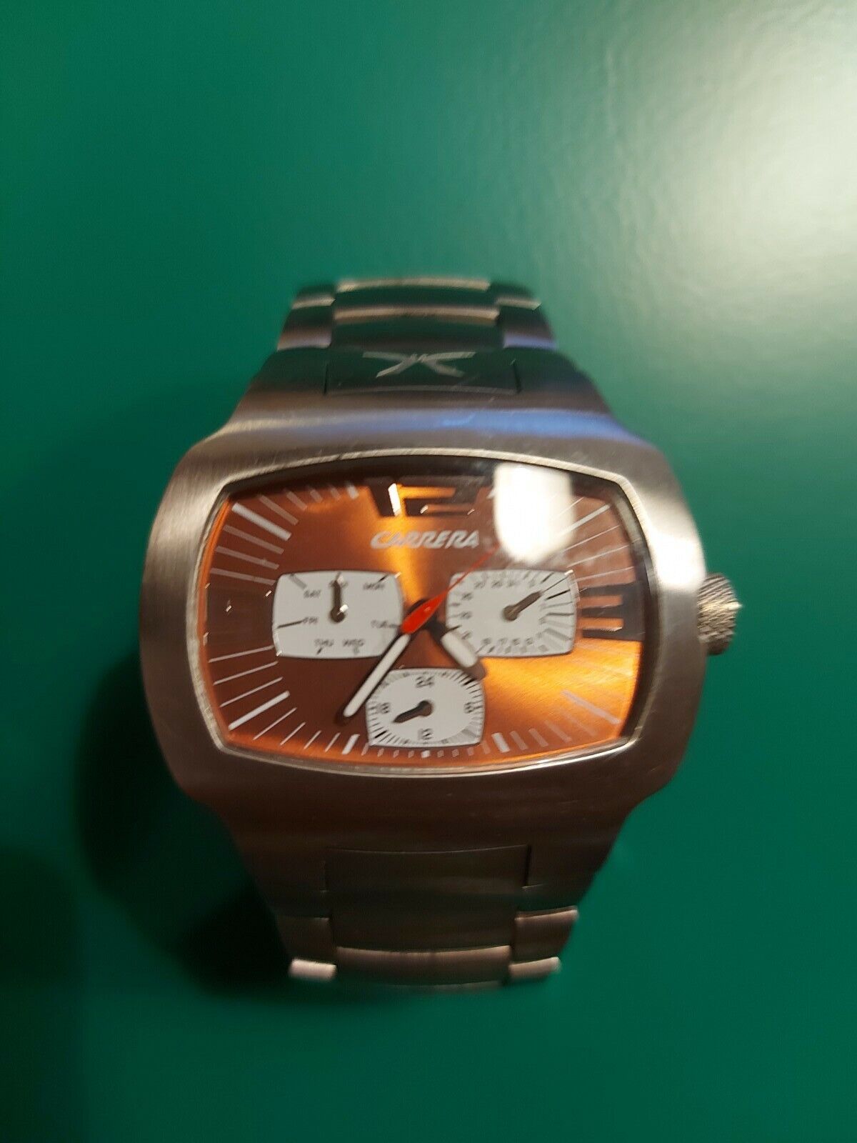 Armbanduhr Herren Carrera Edelstahl silber orange Ziffernb. Artikelnr. 55801 NW 