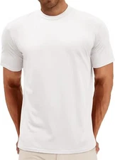 Mens Summer Short Sleeve Mock Turtleneck Tee Casual Basic Pullover Top