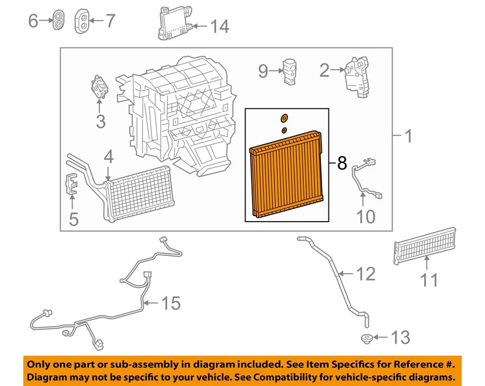 2018 2024 Toyota Camry SE OEM 2.5 Complete Housing AC Evaporator - Image 3 of 4