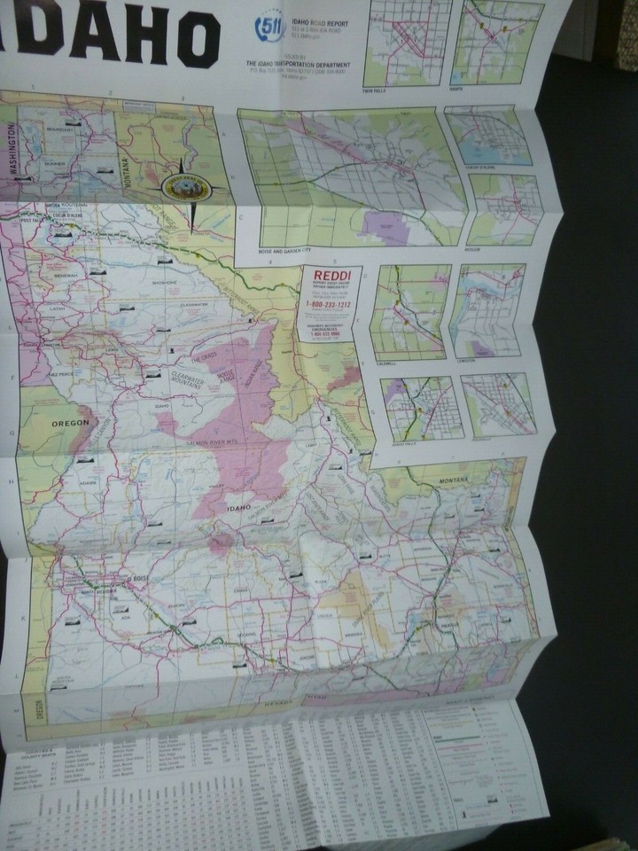 2010? Idaho official highway state road map eBay