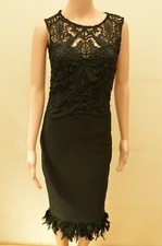 New Next Black Lace Feather Hem Dress Sz UK 8 16 & 18