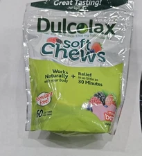 Dulcolax Soft Chews Saline Laxative Mixed Berry Gentle Relief 60 Ct. EXP 2026/10