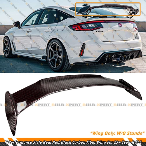FOR 23-26 CIVIC TYPE-R FL5 H PERFORMANCE STYLE RED BLK CARBON FIBER WING SPOILER