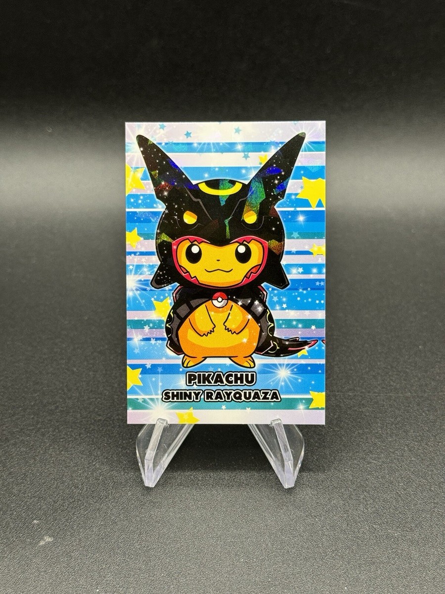 Pokemon Poncho Pikachu Shiny Rayquaza Cracked Ice Holo Database