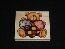 Bear Heart - Wood Mounted Rubber Stamp - Stampede Ted E. Bear A1322H