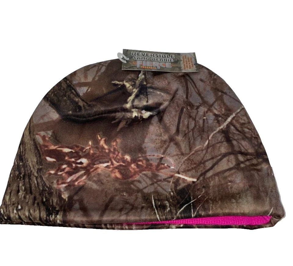 High Visibility Pink Camo Camouflage Beanie Cap Stocking Winter Hat Free Ship - Image 3 of 4