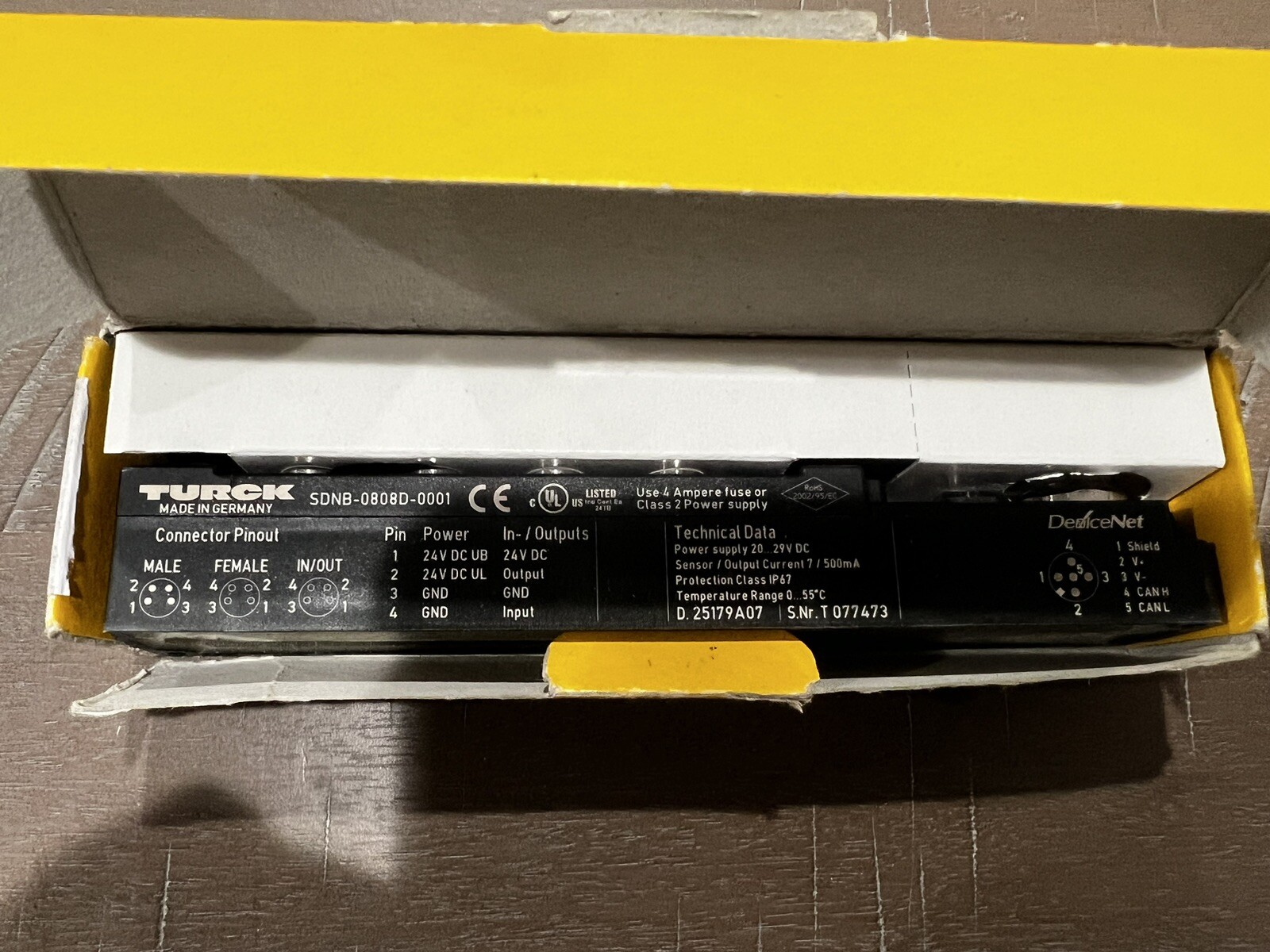 New “open Box” Turck SDNB-0808D-0001 DeviceNet Node I/O Block