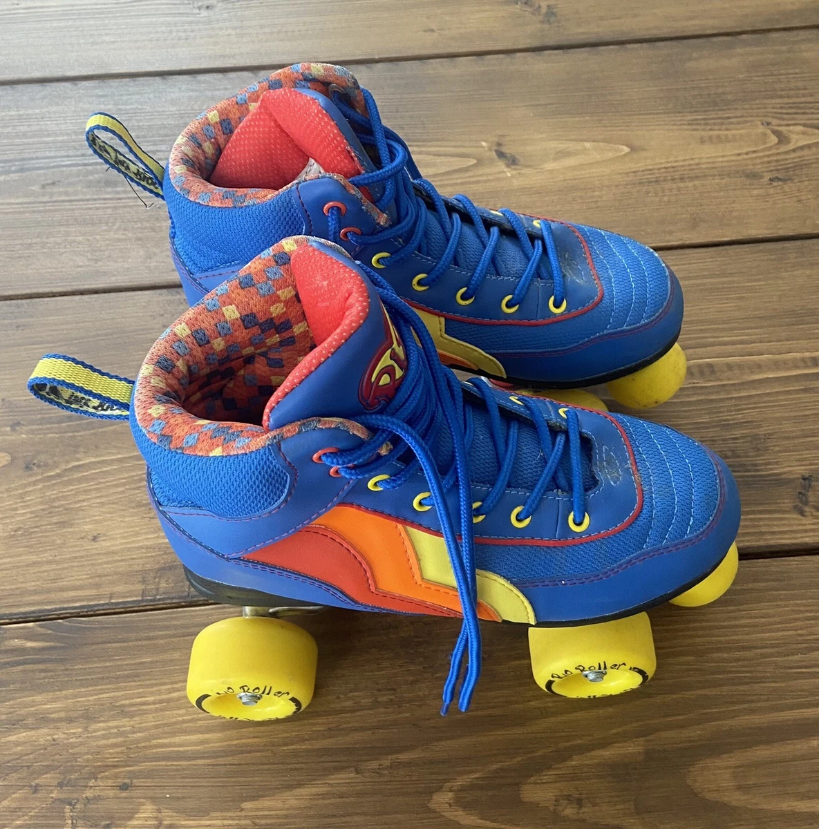 Rio Roller Skates Retro Blueberry Blue Orange UK Size 4 Retro 2003