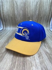 Vintage 90  s St. Louis Rams Snapback Hat Blue Preowned