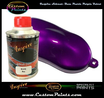 INSPIRE AIRBRUSH BASE PEARLZ PURPLE VELVET 8oz (SOLVENT), CUSTOM PAINT, ARTIST