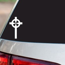 Christian Cross Sticker Jesus Religious S66 all chrome and regular vinyl colors