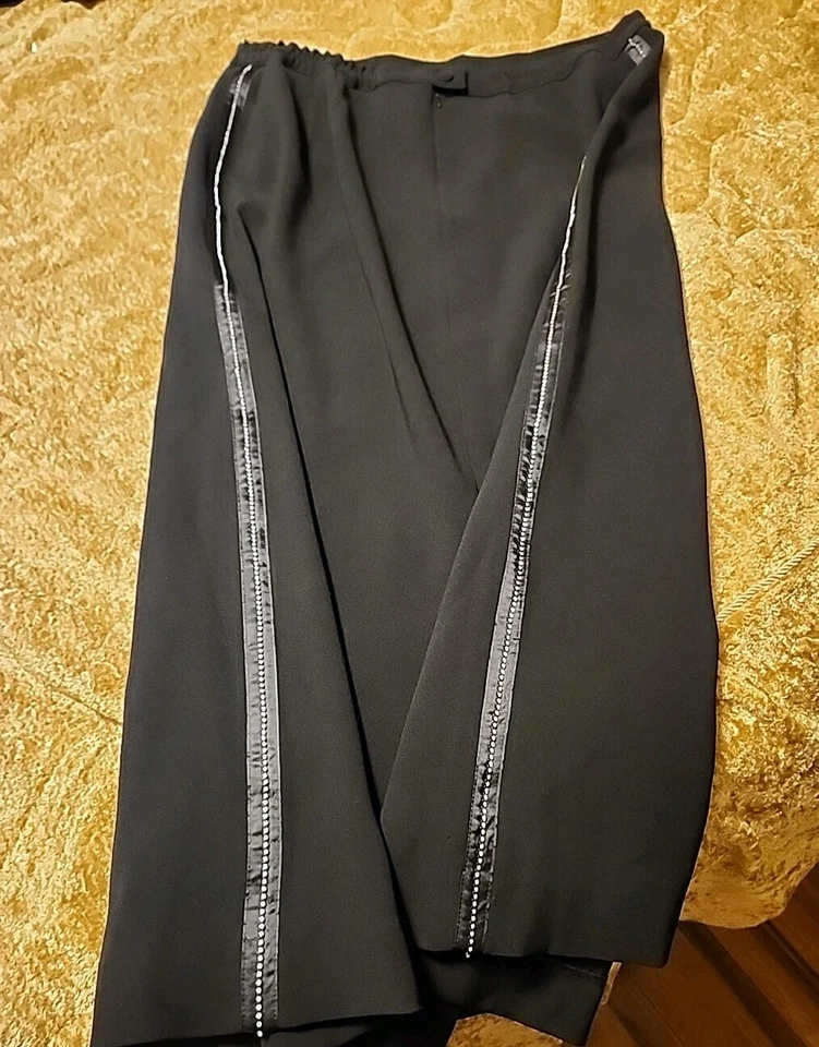 Falda Larga Formal Lápiz Negra Marina Rinaldi Mujer Hecha en Italia Talla MR 25/16 Foto 4 de 4