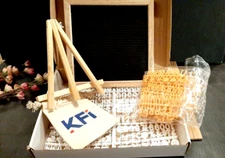 KFI FELT LETTER BOARD SET 10X10 , WOOD EASEL AND BONUS LETTERS AND EMOJIS New