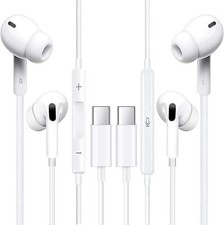 2 Pack for iPhone 15 16 17 Pro Max Air USB-C Wired Headphones Headset Earbuds