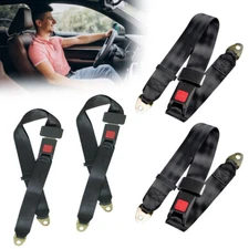 2/4x Seat Belt 2 Point Adjustable Retractable Car Single Seat Lap Universal Lap