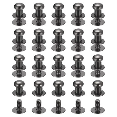 UXCELL 6mm Kugelkopf-Nietenstift mit Schraubverschluss, 50er-Packung Nieten, schwarz