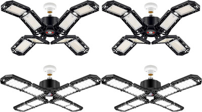 4 Pack LED Garage Light, Super Bright Screw in E26/E27 Ceiling Shop Work Lamp, 2