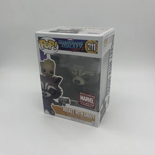 Funko Pop! Marvel Guardians Of The Galaxy Rocket With Groot Collector Corps 211