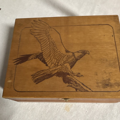 Rosenfeld Brothers, Inc. Vintage Wooden Cigar Box Eagle Design 50 Cigars