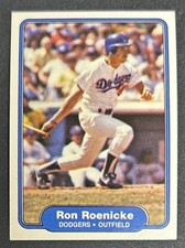 1982 Fleer Ron Roenicke Baseball Rookie Card (RC) #19 Dodgers OF VG Centered!. rookie card picture