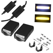 Motorcycle Driving Lights Double Color Lights White/Amber 3 Modes Hi/Lo Beam