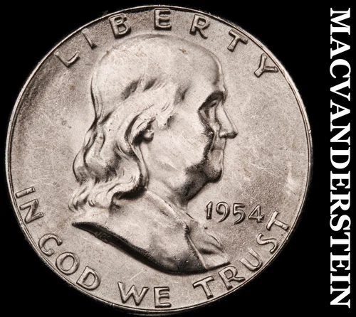 1954-S Silver Franklin Half Dollar - Choice Gem Brilliant Unc++++  #G9449